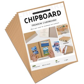 JNENERY 10 Chipboard Sheets 8.5 x 11", 22pt Book Board for Bookbinding, Cardboard for Crafts, Thick Chipboard and Sturdy Kraft Board Thin Cardboard Sheets for DIY Projects, Packaging (Kraft)