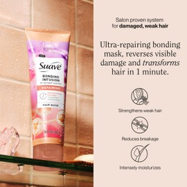 Suave Bonding Infusion Repairing Hair Mask, 1-Minute Hair Transformation for Damaged and Weak Hair, with Salon-Grade Bonding Complex, 9oz, 12 Pack