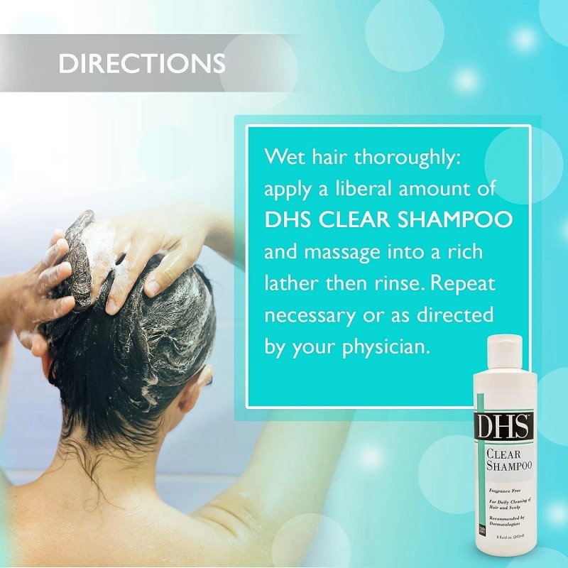 DHS Fragrance-Free Clear Daily Use Shampoo 8 OZ (Pack Of
