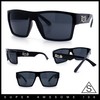 Locs Squared Rectangular Cholo Gangster All Black anteojos de sol,