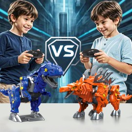 Mycketop Assembliertes RC Dinosaurier Spielzeug, Fernbedienung laufender Mecha Dinosaurier mit Sound, STEM DIY Stegosaurus Kit, Coole Dino Spielzeug Geburtstagsgeschenk für Stegosaurus Liebhaber