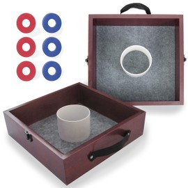 TRIUMPH SPORTS USA Premium Washer Toss Game - Includes 2 Felt-Lines Washer Boxes and Steel Washers, Brown