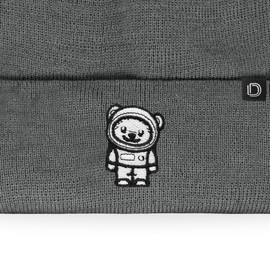 DALIX Ice Bear Embroidered Beanie Hat Polar Bear Cozy Knit Cap Cold Weather Mens in Asphalt Gray