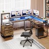 YITAHOME L Shaped Desk with Power Outlets & Hutch, Computer