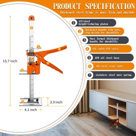 Labor-Saving Arm Jack Multifunctional Construction Jacks, Furniture Jacks，Lift Height 10 inches 300lb Load-Bearing for Installing Windows and Doors, Lifting Furniture, Woodworking Tools