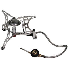 MFH Folding High Performance Gas Stove 3000 W with Hose and Piezo Ignition Outdoor Camping Stove