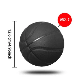 MINDCOLLISION Mini Basketball, Solid Color without Logo, Absorbent Soft Leather, Suitable for Small Baskets, Signature, Decompression, Training Assistance,Black,No.1