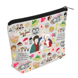WZJHCL Golden TV Show Makeup Pouch 80s Cosmetic Bag Shady Pines Storage Pouch Bag Friends Squad Gift 80s Lover Gift (Golden)