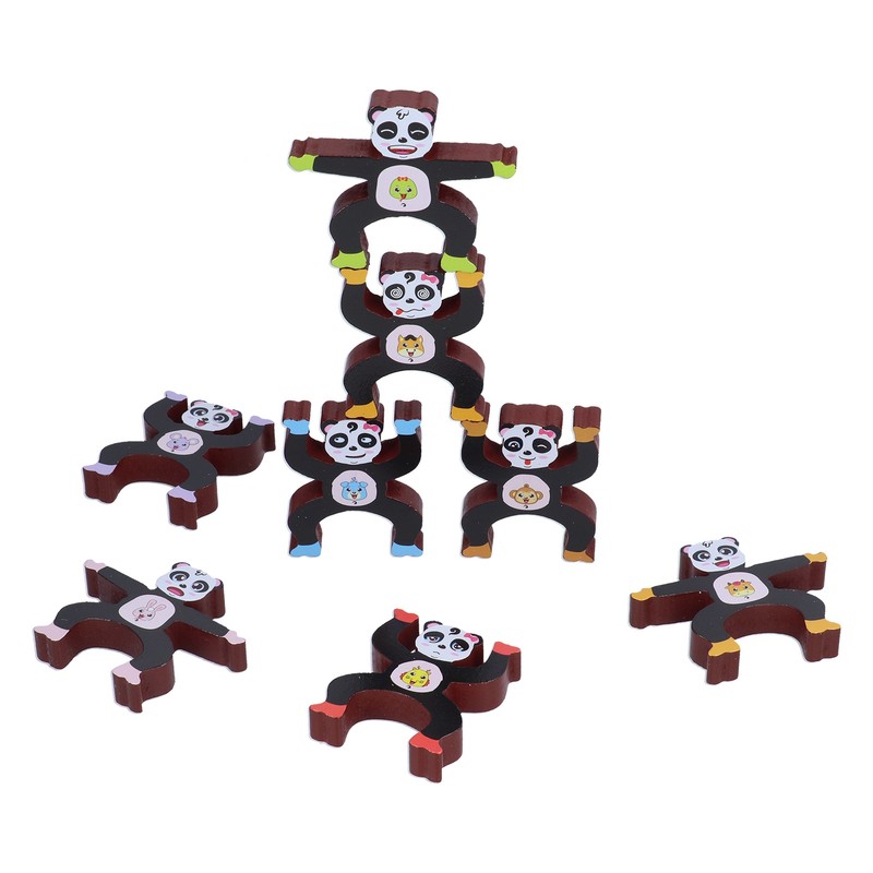 Wooden Stacking Games Toddler Children Interlock Balancing Blocks Educational ToyPanda