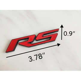 2X RS Badge Decal Suitable for RS Series Cars and Trucks (Black Edged red Letter)