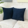 HWY 50 Navy Blue Corduroy Throw Pillow Covers 16x16 Inch,