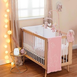 Nattou Musical Mobile Polyester Fox Rabbit and Bird Soft La-Le-Lu Music Box 65 x 31 cm Alice and Pomme Pink