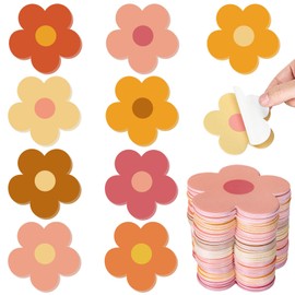 Whaline 36Pcs Boho Groovy Retro Hippie Flower Sticky Notes 9 Designs Floral Self-Stick Notepads Colorful Removable Notepads for Reminder Stationery Studying School Office Home Supplies