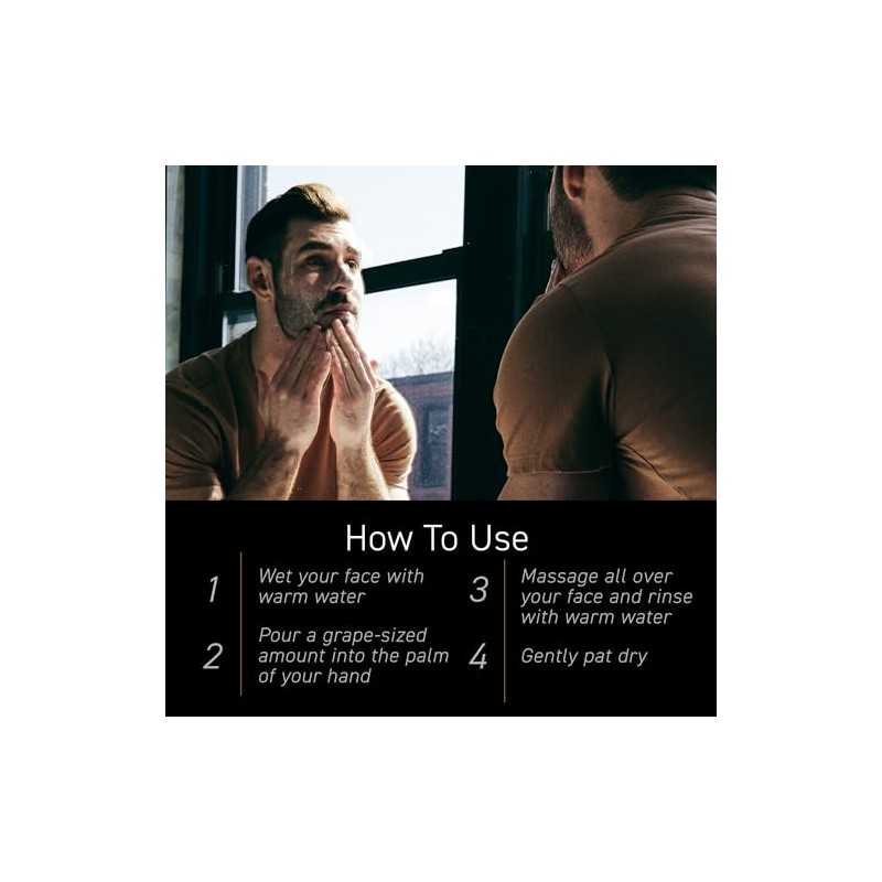 Brickell Men's Purifying Charcoal Face Wash for Men, Natural and