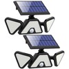 ZOOKKI Solar Outdoor Lights, 3 Heads Motion Sensor Outdoor Lights,