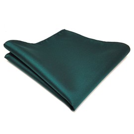TigerTie Pocket Square Green Dark Green Plain Rips - Cloth 100% Polyester Cavalier Cloth Pochette, Green