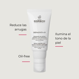 FARMA DORSCH - Feuchtigkeitsspendende Gesichtsbehandlung für Damen, Anti-Aging, Öl FREE Dermoite + D. Retinol. Peptides, Pro Vitamin D. Anti-Falten-Creme für Damen, Mischhaut/fettige Haut, nicht