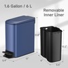 TIPGO Slim Bathroom Trash Can with Lid Soft Close, Step