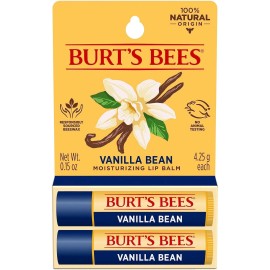 Burt's Bees Lip Balm - Vanilla Bean, Lip Moisturizer, 2 Tubes, 0.15 oz.