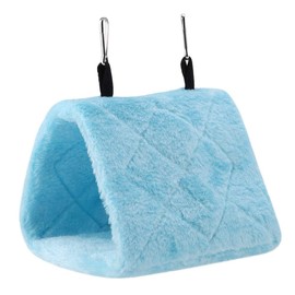 Bird Hanging Cage, Soft Plush Hammock Hanging Cage Tent for Birds, Parrots, Winter, Warm Bed, Pet Toy (Blue) Hammock Bird, Birds Bed, Parrots Sleeping Area, Bird Bed
