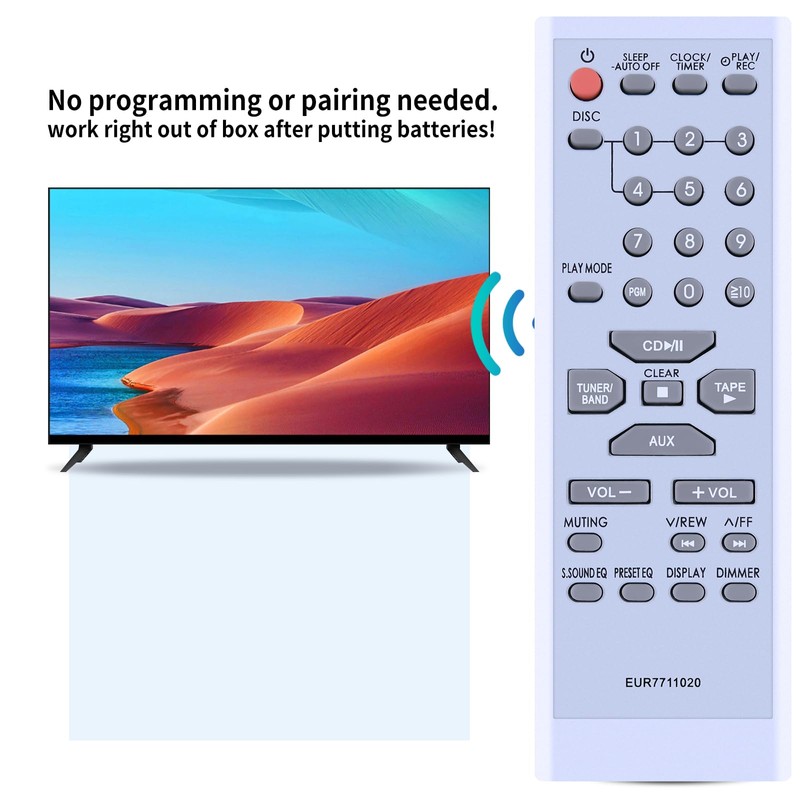 EUR7711020 Replacement Remote Control for Panasonic Stereo SA-PM16 SA-PM17 SA-PM18