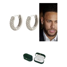 925 Aretes Para Hombre Mujeres Moda Zirconia Plata Esterlina