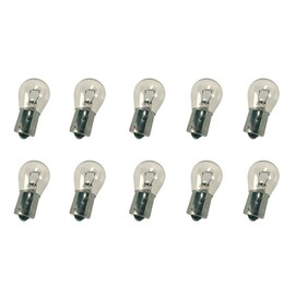 Carall 10 PCS Car Halogen Bulbs S25 PY21W BAU15S 12V 21W Single Filament Bent Pins Clear, For Headlight Car Bulbs, Beam Low/High Beam Fog Light Replacement