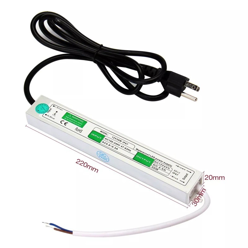 Unbranded Waterproof LED Power Supply Adapter LED Driver Transformer DC