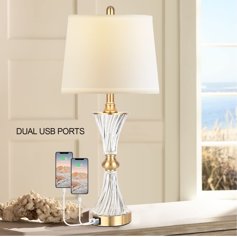 Touch Table Lamps for Bedroom Set of 2 Modern Living