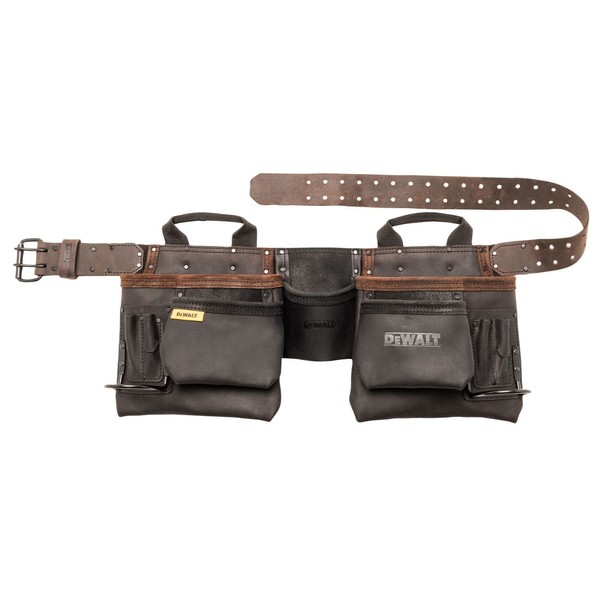 DEWALT Leather Tool Belt, Durable, 11 Pocket Professional Belt (DWST550112)