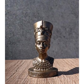 Ebros Gift Classical Egyptian Queen Nefertiti Bust Figurine Miniature Sculpture with Hieroglyphic Base