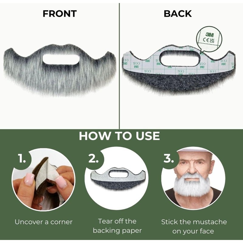 Mustaches Self Adhesive, Novelty, Short Boxed Fake Beard, False Facial