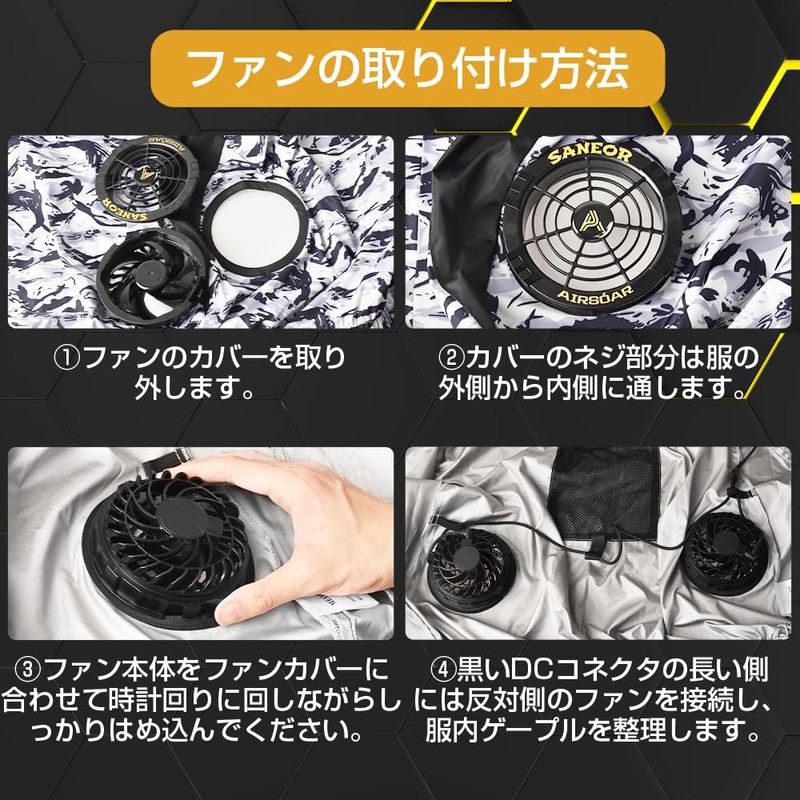Work Clothes Fan with DC Connection Cable, Compatible with 5V