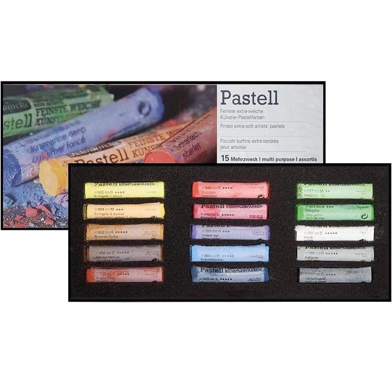 Schmincke Soft Pastel Cardboard Box Set - 15 Sticks. General