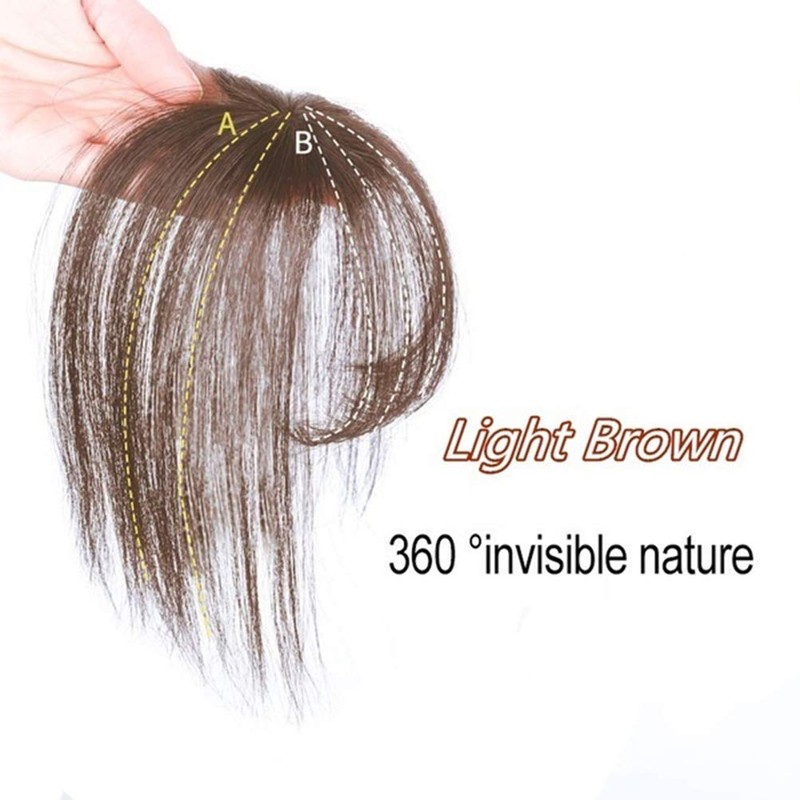 Invisible Human Hair Toppers For Women 3D Air Bangs Hair