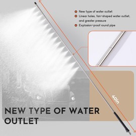 40in Radiator Cleaning Wand,Radiator Flush And Cleaner Tool,Radiator Genie Water Air Cleaning Wands,14 linear water outlet holes,Max 5000PSI Pressure Washer,Fit Over Household Cars,Trucks,RV