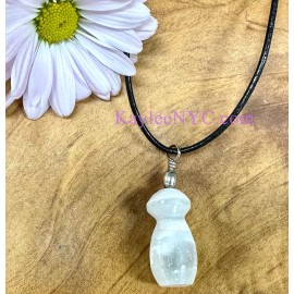 Wholesale Lot 12 Pcs Natural Selenite aka Satin Spar Mushroom Pendant Crystal