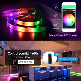 GIDERWEL RGBWW LED Strip Lights 16.4ft,Dimmable RGB+Cold White+Warm White Changing Color 450 LEDs(2700K-6000K),6 Wire 12V RGBCCT Full Color Ambiance LED Lightstrip Plus,Only Strip Light