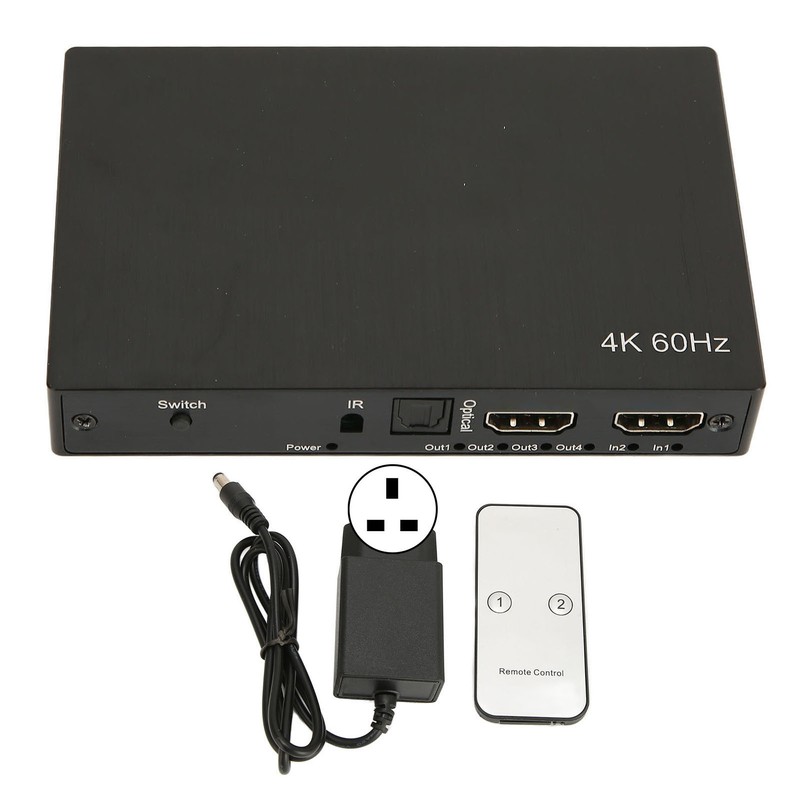 4K HD Multimedia Interface Switch Splitter 2 in 4 Out