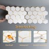 Diflart Peel and Stick Kitchen Backsplash Tiles Gold and White