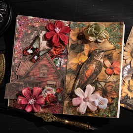 Alideco 180pcs Scrapbook Paper, Vintage Character Floral Animal SailboatScrapbooking Paper for Journaling Supplies, Decorative Craft Paper for Junk Journals (fugushouce)