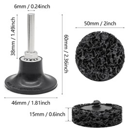 YDHfdc Grinding Discs 12 Pcs 2 inch 50mm Strip Grinder Wheel Poly Paint Removal Disc Rust Removal Grinding Disc with 1/4 inch Holder for Angle Grinder (Black)