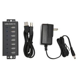 7 Port USB HUB Industrial Grade USB2.0 HUB Multiple Protection USB2.0 Multi Interface Hub 100‑240V US Plug