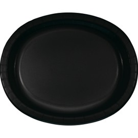 Creative Converting Black Oval Plates, 24 ct