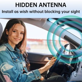 Universal Car Radio Antenna for AM/FM HD Radio - Hidden Windshield Adhesive Patch Antenna with DIN Plug, Compatible with Car Truck SUV Boat Stereo Receivers & Amplifiers