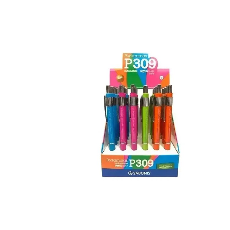 Portaminas P309 Sabonis Retractil Cuerpo Fluorescente 24 Pcs