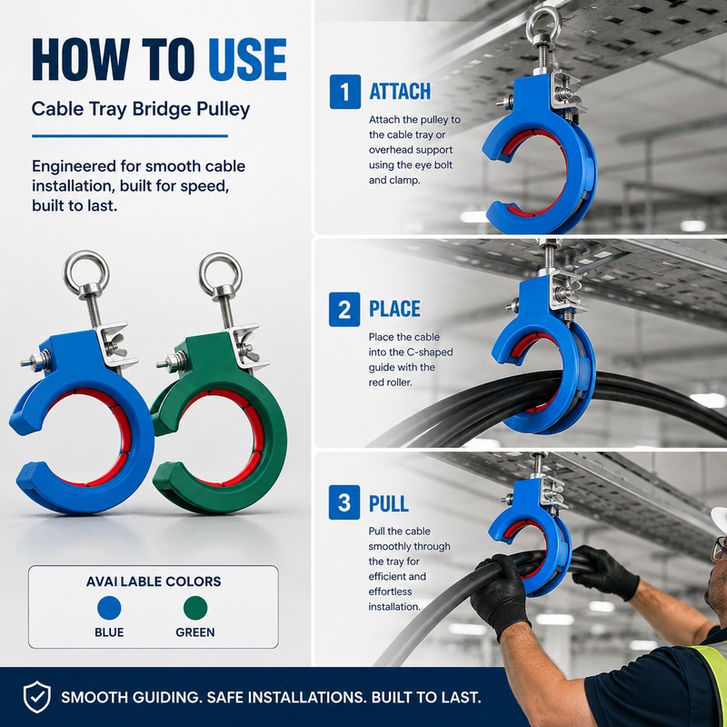 Cable Tray Pulley Guide for Wire Installation – ABS Wire