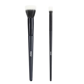 MSQ 2pcs Stippling Brush Premium Quality Duo Fibre Flat Top Stipple Brush Makeup Face Brush Precise Stippling Brush Eyes Brush for Precision Concealer, Color Correcting Blending Liquid, Cream, Powder