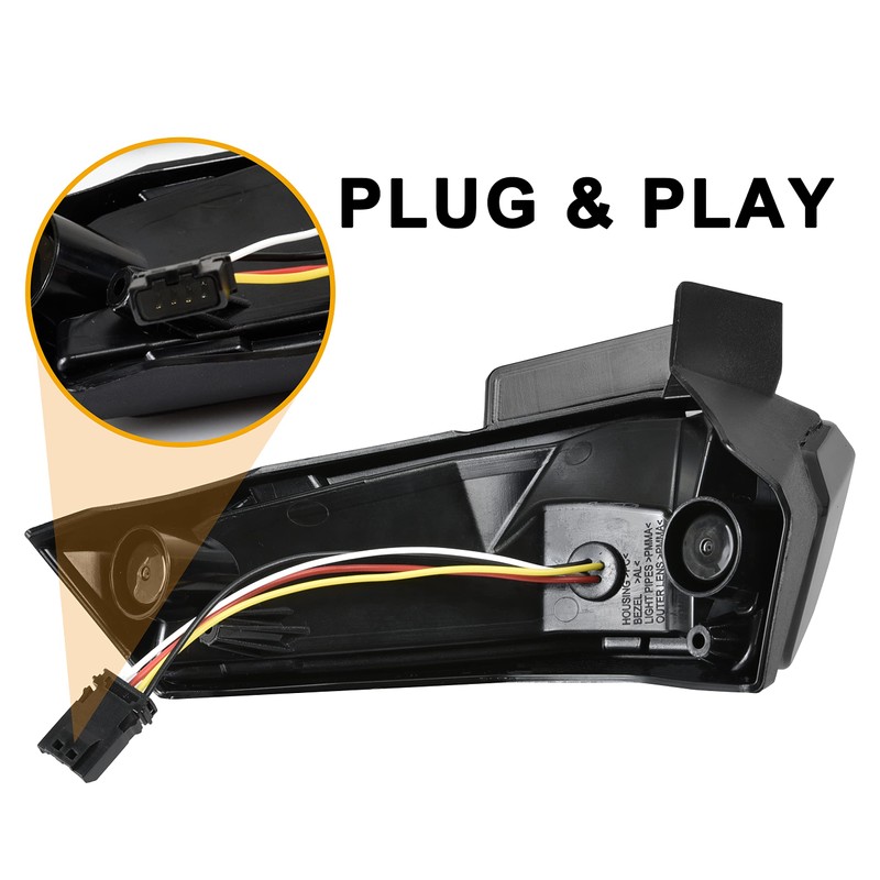 SAUTVS LED Taillights for Can-Am Ryker, LED Smoked Black Tail