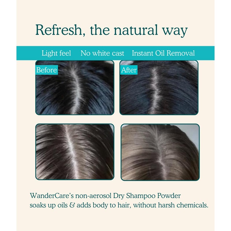 WanderCare Dry Shampoo Powder with Rice Protein REFILL | Refresh